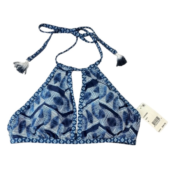 Lucky Brand Nomad Ikat Print Keyhole Bikini Top - Picture 2 of 11